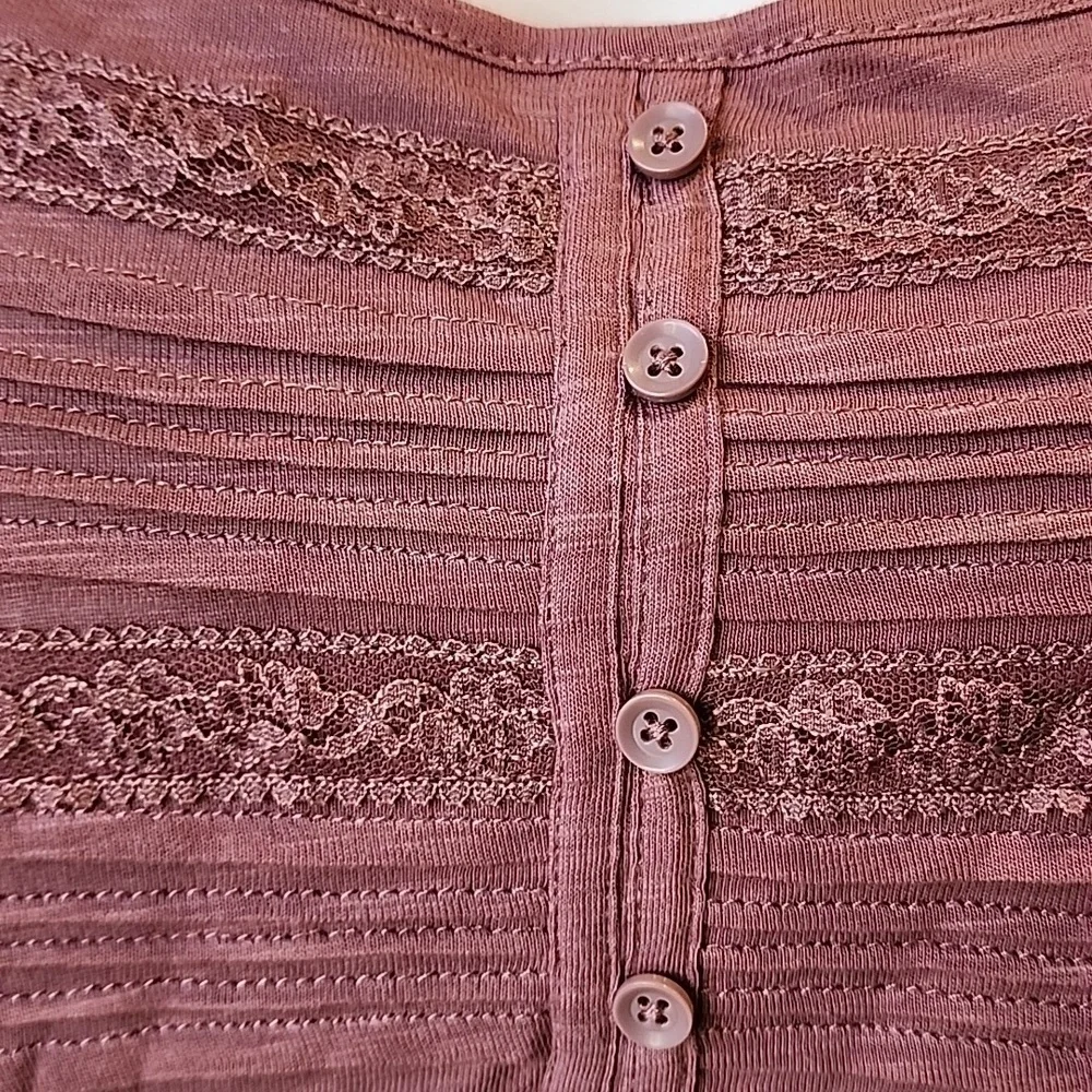 Torrid - Cotton Modal Slub Square Neck Pintuck Top in Rose Taupe - Picture 5 of 14